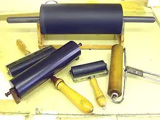 Inktrollers voor linosnede