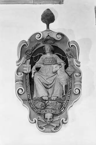 Epitaaf voor Martinus Herculaneus Bloncq en zijn echtgenote in de Sint-Janskerk van Gouda