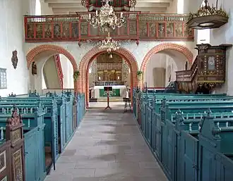Interieur van de Mariakerk van Buttforde