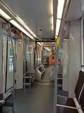 Het interieur van een T2000 op lijn 94 richting Trammuseum, in mei 2016.