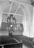 Interieur rond 1935 met het oude orgel van Matthias Amoor