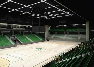 Interieur van de sporthal João Rocha