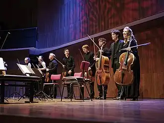 Warenberg (tweede van rechts) tijdens het Internationaal Kamermuziek Festival Utrecht 2019
