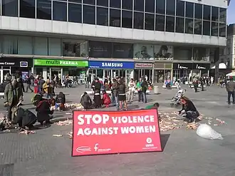 Betoging op het Muntplein te Brussel (8 maart 2014)