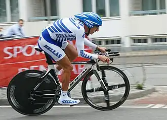 Ioannis Tamouridis tijdens het Wereldkampioenschap tijdrijden 2011 in Kopenhagen