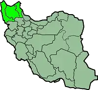 Ligging van de republiek in huidig Iran
