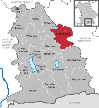 Kaart van Irschenberg