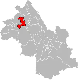 Locatie van het kanton