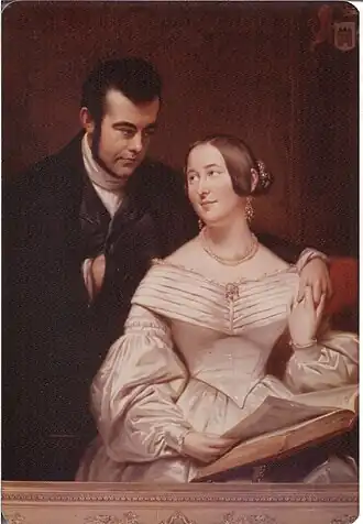 Isaac Lambertus Cremer van den Berch van Heemstede met echtgenote Christina Elisabeth Roelants