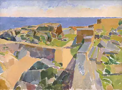 Bastioner, Christiansø Bastions, Christiansø - 1921 Olieverf op doek. 70 × 96&nbsp;cm. Statens Museum for Kunst