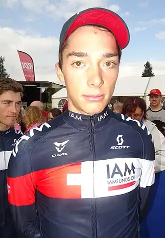 Pellaud voor aanvang van de GP van Isbergues 2014.