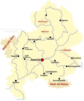 Kaart van Isernia (IS)