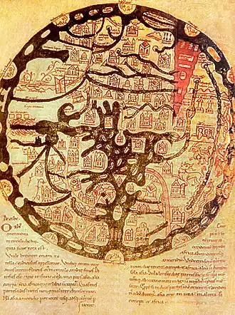 Vroegmiddeleeuwse wereldkaart (mappa mundi) van Isidorus van Sevilla