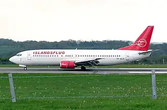 Een Boeing 737-400 van Islandsflug.