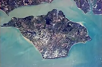 Het Isle of Wight vanuit het ISS