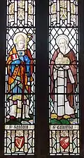 Glasinloodraam met Sint Santain en Sint Columba.