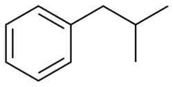 Structuurformule van isobutylbenzeen