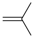 Structuurformule van 2-methylpropeen