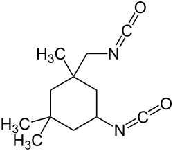 Structuurformule van isoforondi-isocyanaat