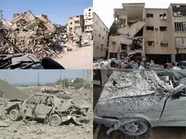 Verwoesting na het conflict tussen Israël en Libanon.