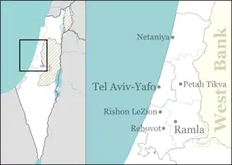 Ligging van Tel Aviv in Israël