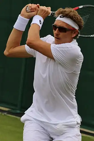 Istomin tijdens Wimbledon 2016