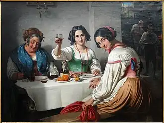 Scène in een Italiaanse osteria