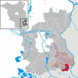 Kaart van Jämlitz-Klein Düben Jemjelica-Źěwink