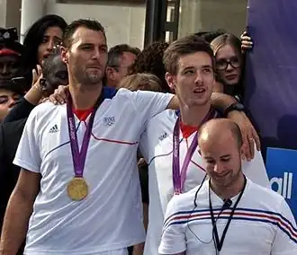 Barachet (rechts) met naast hem Jérôme Fernandez