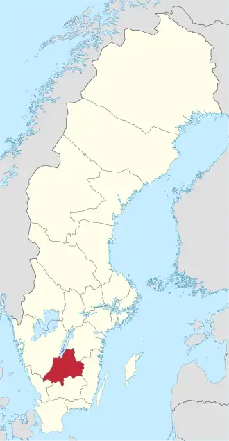 Kaart van Jönköpings län