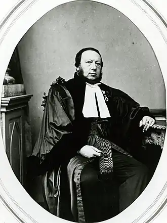 Van der Sande in toga, ca. 1870.