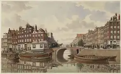 Elandsgracht gezien vanaf Prinsengracht kort voor de demping