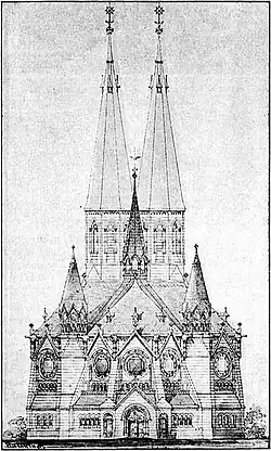 Westelijke gevel (bouwtekening)