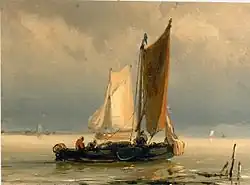 Zeilschip op kalme zee (ca. 1880)