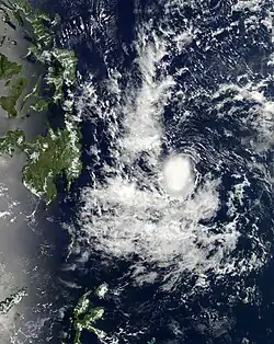 Foto of weerkaart van orkaan