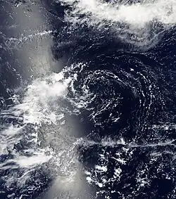 Foto of weerkaart van orkaan