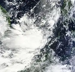 Foto of weerkaart van orkaan