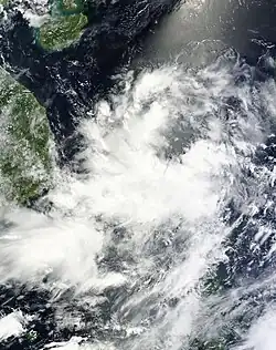 Foto of weerkaart van orkaan