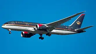 Een Boeing 787-8 van Royal Jordanian