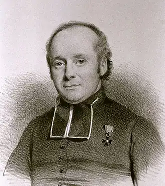 Kanunnik Andries / portret van Joseph-Olivier Andries op veertigjarige leeftijd door lithograaf Charles Baugniet, 1836