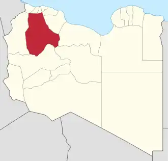 Kaart van Al Jabal al Gharbi District