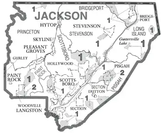 Kaart van Jackson County