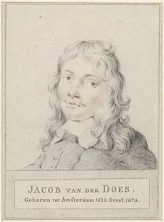Portret van Jacob van der Does (anoniem, 17e eeuw)