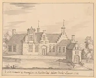 Hoxwier op een tekening van Jacobus Stellingwerff uit 1722.