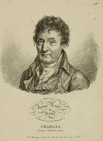Gravure uit 1820 van Jacques Charles