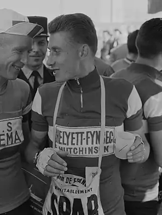 Jacques Anquetil in het tenue van Helyett-Fynsec-Hutchinson, Tour de France 1961