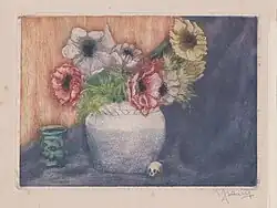 Bloemstilleven, ets.