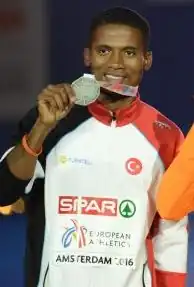 Jak Ali Harvey tijdens de EK van 2016, Amsterdam.