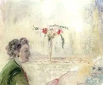 James Ensor "Peintres aux Prises" (1938) : met links Suzanne Van Damme en rechts James Ensor