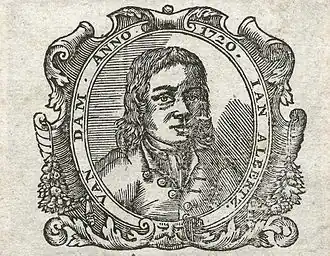 Jan Albertsz van Dam, houtsnede uit 1720